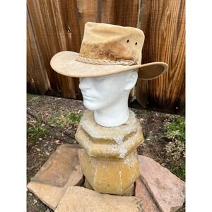 Aussie Bushman Suede Leather Cowboy Hat Mens Womens Size Medium